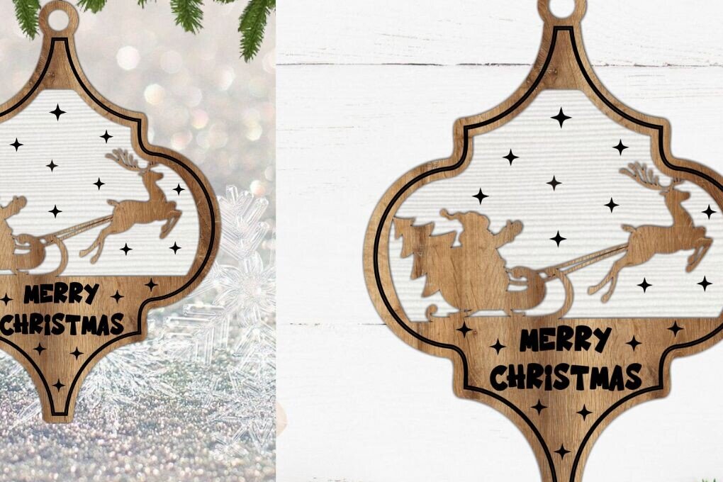 Intra απο ξύλο plywood 3mm-4mm πάχος Χριστουγεννιάτικο Στολίδι , Στολίδι  C Δίασταση 8x8 cm INTRAFABR-111741086