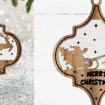 Intra απο ξύλο plywood 3mm-4mm πάχος Χριστουγεννιάτικο Στολίδι , Στολίδι  C Δίασταση 8x8 cm INTRAFABR-111741086 - Image 3