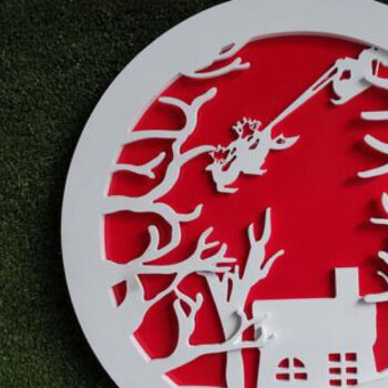 Intra απο ξύλο plywood 3mm-4mm πάχος Χριστουγεννιάτικο Στολίδι Δίασταση 8x8 cm INTRAFABR-6987537 - Image 1