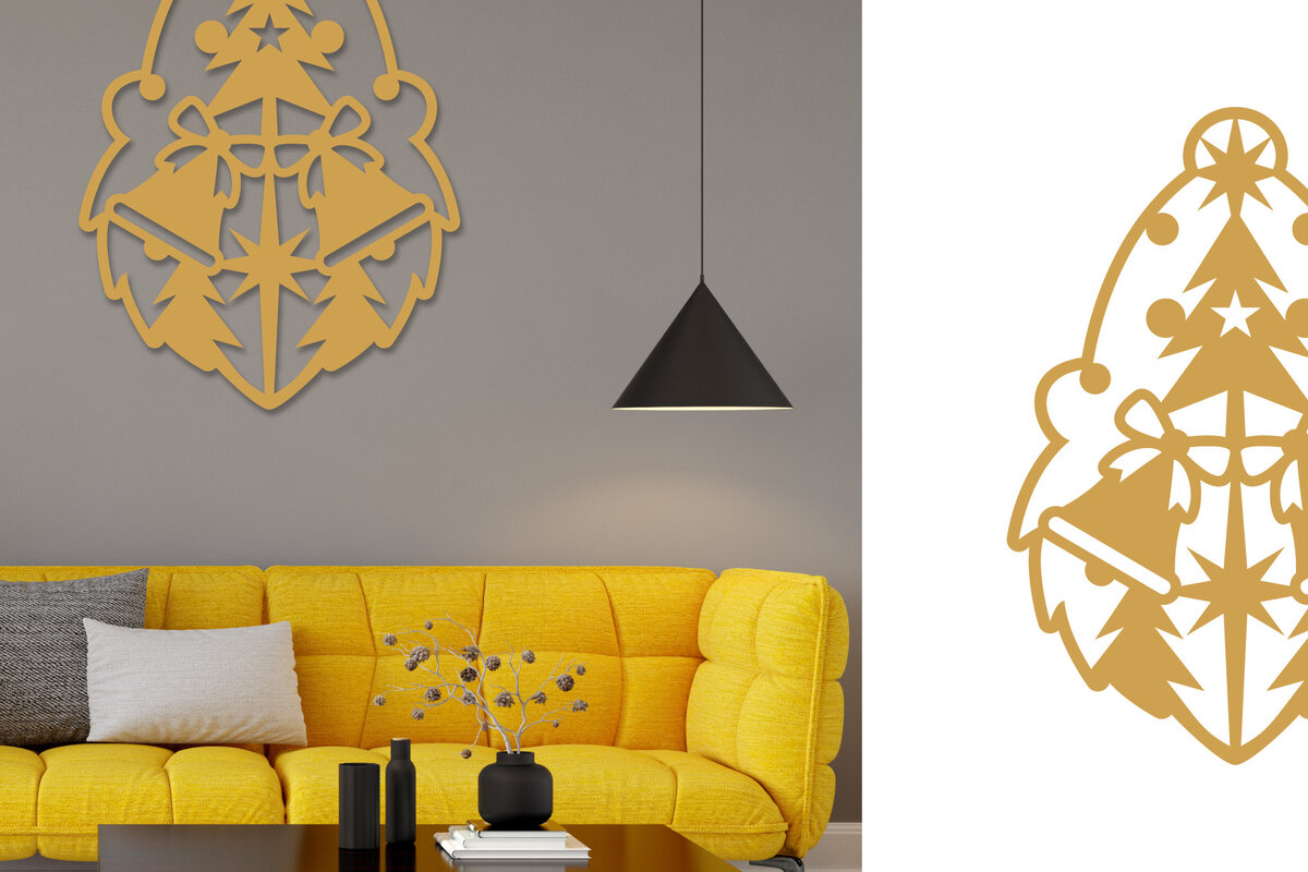 Intra απο ξύλο plywood 3mm-4mm πάχος Χριστουγεννιάτικο Στολίδι Τοίχου Κοπής με Λέιζερ Δίασταση 750x500 cm INTRAFABR-20223507 - Image 1