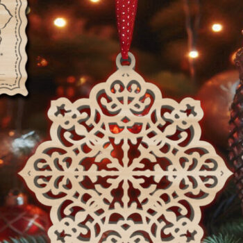 Intra απο ξύλο plywood 3mm-4mm πάχος Χριστουγεννιάτικο στολίδι με κάρτα  C Δίασταση 8x8 cm INTRAFABR-107929642 - Image 1