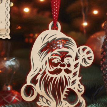 Intra απο ξύλο plywood 3mm-4mm πάχος Χριστουγεννιάτικο στολίδι με κάρτα  C Δίασταση 8x8 cm INTRAFABR-107930369 - Image 1