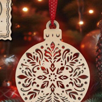 Intra απο ξύλο plywood 3mm-4mm πάχος Χριστουγεννιάτικο στολίδι με κάρτα  C Δίασταση 8x8 cm INTRAFABR-107929479 - Image 1