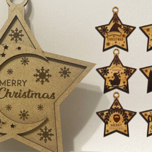 Intra απο ξύλο plywood 3mm-4mm πάχος Χριστουγεννιάτικα στολίδια Δίασταση 5x5 cm INTRAFABR-108093422