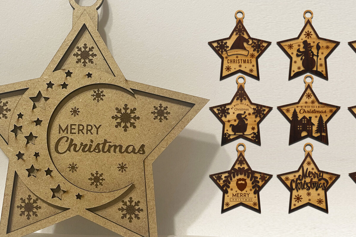 Intra απο ξύλο plywood 3mm-4mm πάχος Χριστουγεννιάτικα στολίδια Δίασταση 5x5 cm INTRAFABR-108093422