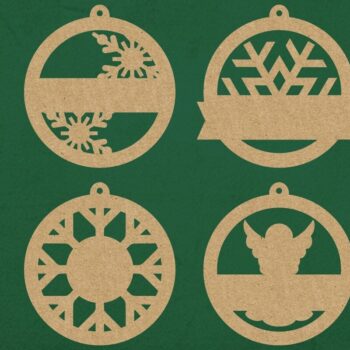 Intra απο ξύλο plywood 3mm-4mm πάχος κοπής με λέιζερ Χριστουγεννιάτικα στολίδια Δίασταση 8x8 cm INTRAFABR-123148033 - Image 1