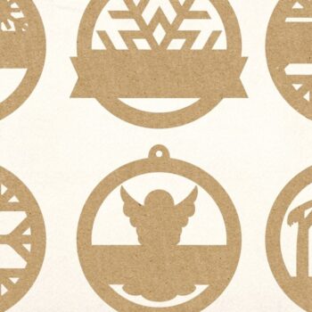 Intra απο ξύλο plywood 3mm-4mm πάχος κοπής με λέιζερ Χριστουγεννιάτικα στολίδια Δίασταση 8x8 cm INTRAFABR-123148033 - Image 2