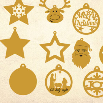 Intra απο ξύλο plywood 3mm-4mm πάχος Μοτίβο λέιζερ Χριστουγεννιάτικα στολίδια Δίασταση 3x3 cm INTRAFABR-5048218 - Image 1