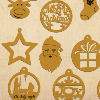 Intra απο ξύλο plywood 3mm-4mm πάχος Μοτίβο λέιζερ Χριστουγεννιάτικα στολίδια Δίασταση 3x3 cm INTRAFABR-5048218 - Image 2