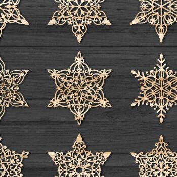 Intra απο ξύλο plywood 3mm-4mm πάχος Χριστουγεννιάτικα στολίδια νιφάδας χιονιού 103 Δίασταση 8x8 cm INTRAFABR-78694380 - Image 2