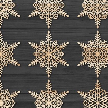 Intra απο ξύλο plywood 3mm-4mm πάχος Χριστουγεννιάτικα στολίδια νιφάδας χιονιού 106 Δίασταση 8x8 cm INTRAFABR-79022953 - Image 2