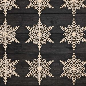 Intra απο ξύλο plywood 3mm-4mm πάχος Χριστουγεννιάτικα στολίδια νιφάδας χιονιού 107 Δίασταση 8x8 cm INTRAFABR-79022956