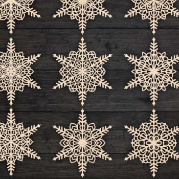 Intra απο ξύλο plywood 3mm-4mm πάχος Χριστουγεννιάτικα στολίδια νιφάδας χιονιού 107 Δίασταση 8x8 cm INTRAFABR-79022956 - Image 1