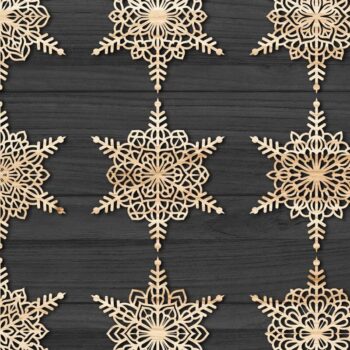 Intra απο ξύλο plywood 3mm-4mm πάχος Χριστουγεννιάτικα στολίδια νιφάδας χιονιού 107 Δίασταση 8x8 cm INTRAFABR-79022956 - Image 3