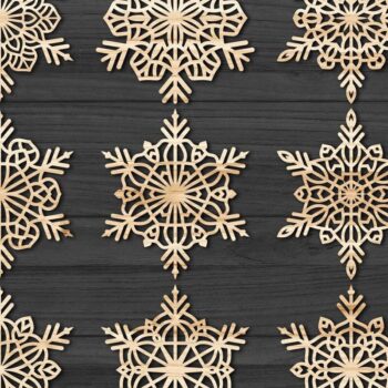 Intra απο ξύλο plywood 3mm-4mm πάχος Χριστουγεννιάτικα στολίδια Snowflake 60 Δίασταση 8x8 cm INTRAFABR-77828065 - Image 2