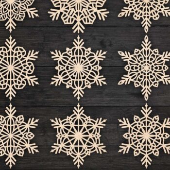 Intra απο ξύλο plywood 3mm-4mm πάχος Χριστουγεννιάτικα στολίδια Snowflake 60 Δίασταση 8x8 cm INTRAFABR-77828065 - Image 3