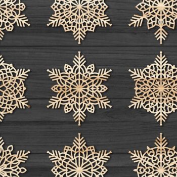 Intra απο ξύλο plywood 3mm-4mm πάχος Χριστουγεννιάτικα στολίδια Snowflake 62 Δίασταση 8x8 cm INTRAFABR-77828937 - Image 1