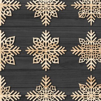 Intra απο ξύλο plywood 3mm-4mm πάχος Χριστουγεννιάτικα στολίδια νιφάδας χιονιού 63 Δίασταση 8x8 cm INTRAFABR-77828946 - Image 3