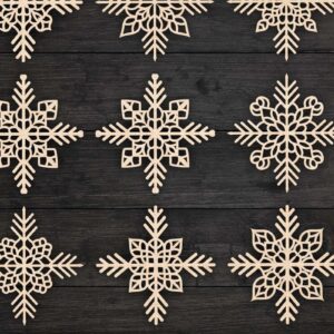 Intra απο ξύλο plywood 3mm-4mm πάχος Χριστουγεννιάτικα στολίδια νιφάδας χιονιού 66 Δίασταση 8x8 cm INTRAFABR-77829383