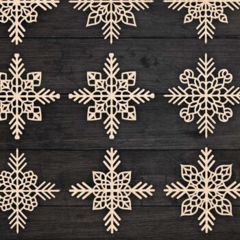Intra απο ξύλο plywood 3mm-4mm πάχος Χριστουγεννιάτικα στολίδια νιφάδας χιονιού 66 Δίασταση 8x8 cm INTRAFABR-77829383 - Image 1