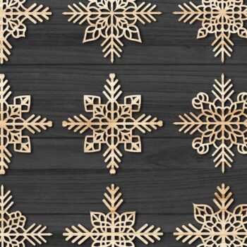 Intra απο ξύλο plywood 3mm-4mm πάχος Χριστουγεννιάτικα στολίδια νιφάδας χιονιού 66 Δίασταση 8x8 cm INTRAFABR-77829383 - Image 3