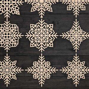 Intra απο ξύλο plywood 3mm-4mm πάχος Χριστουγεννιάτικα στολίδια νιφάδας χιονιού 67 Δίασταση 8x8 cm INTRAFABR-77829540