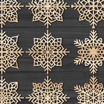 Intra απο ξύλο plywood 3mm-4mm πάχος Χριστουγεννιάτικα στολίδια Snowflake 68 Δίασταση 8x8 cm INTRAFABR-77829641 - Image 1