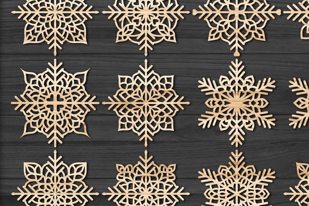 Intra απο ξύλο plywood 3mm-4mm πάχος Χριστουγεννιάτικα στολίδια Snowflake 68 Δίασταση 8x8 cm INTRAFABR-77829641