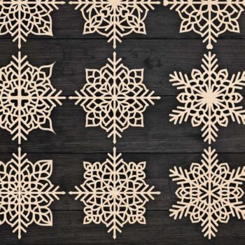 Intra απο ξύλο plywood 3mm-4mm πάχος Χριστουγεννιάτικα στολίδια Snowflake 68 Δίασταση 8x8 cm INTRAFABR-77829641 - Image 2