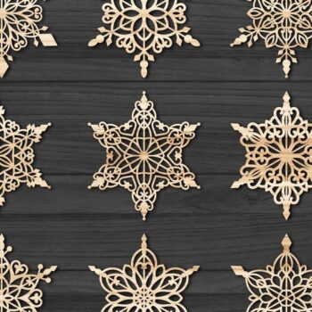 Intra απο ξύλο plywood 3mm-4mm πάχος Χριστουγεννιάτικα στολίδια Snowflake 70 Δίασταση 8x8 cm INTRAFABR-77830490 - Image 2