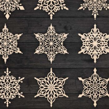 Intra απο ξύλο plywood 3mm-4mm πάχος Χριστουγεννιάτικα στολίδια Snowflake 70 Δίασταση 8x8 cm INTRAFABR-77830490 - Image 3