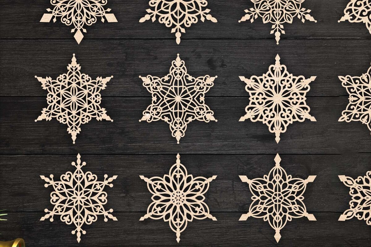 Intra απο ξύλο plywood 3mm-4mm πάχος Χριστουγεννιάτικα στολίδια Snowflake 70 Δίασταση 8x8 cm INTRAFABR-77830490 - Image 3