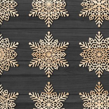 Intra απο ξύλο plywood 3mm-4mm πάχος Χριστουγεννιάτικα στολίδια Snowflake 71 Δίασταση 8x8 cm INTRAFABR-77831072 - Image 2