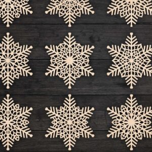 Intra απο ξύλο plywood 3mm-4mm πάχος Χριστουγεννιάτικα στολίδια νιφάδας χιονιού 73 Δίασταση 8x8 cm INTRAFABR-77831405