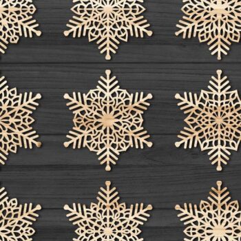 Intra απο ξύλο plywood 3mm-4mm πάχος Χριστουγεννιάτικα στολίδια νιφάδας χιονιού 73 Δίασταση 8x8 cm INTRAFABR-77831405 - Image 3