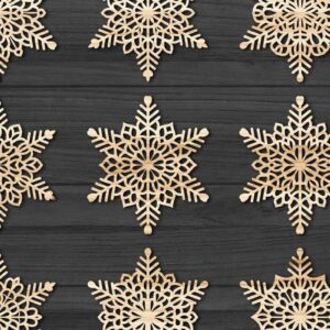 Intra απο ξύλο plywood 3mm-4mm πάχος με χριστουγεννιάτικα στολίδια Snowflake 79 Δίασταση 8x8 cm INTRAFABR-78024447
