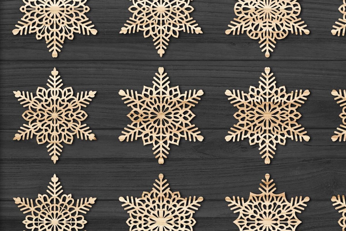 Intra απο ξύλο plywood 3mm-4mm πάχος με χριστουγεννιάτικα στολίδια Snowflake 79 Δίασταση 8x8 cm INTRAFABR-78024447