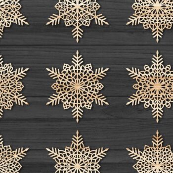 Intra απο ξύλο plywood 3mm-4mm πάχος Χριστουγεννιάτικα στολίδια Snowflake 81 Δίασταση 8x8 cm INTRAFABR-78024634 - Image 2