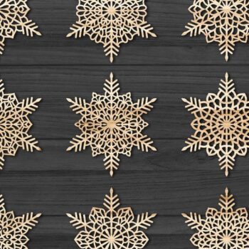 Intra απο ξύλο plywood 3mm-4mm πάχος Χριστουγεννιάτικα στολίδια Snowflake 83 Δίασταση 8x8 cm INTRAFABR-78025045 - Image 1