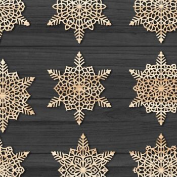Intra απο ξύλο plywood 3mm-4mm πάχος Χριστουγεννιάτικα στολίδια Snowflake 84 Δίασταση 8x8 cm INTRAFABR-78025042 - Image 1