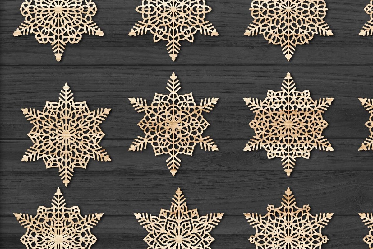 Intra απο ξύλο plywood 3mm-4mm πάχος Χριστουγεννιάτικα στολίδια Snowflake 84 Δίασταση 8x8 cm INTRAFABR-78025042