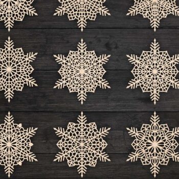 Intra απο ξύλο plywood 3mm-4mm πάχος Χριστουγεννιάτικα στολίδια Snowflake 85 Δίασταση 8x8 cm INTRAFABR-78025389 - Image 1