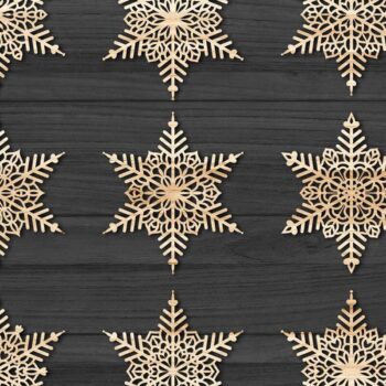 Intra απο ξύλο plywood 3mm-4mm πάχος Χριστουγεννιάτικα στολίδια Snowflake 87 Δίασταση 8x8 cm INTRAFABR-78025837 - Image 2