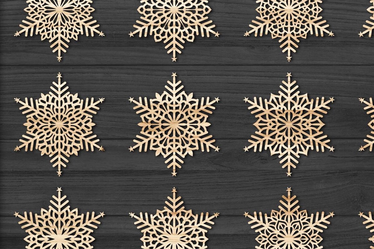 Intra απο ξύλο plywood 3mm-4mm πάχος Χριστουγεννιάτικα στολίδια Snowflake 88 Δίασταση 8x8 cm INTRAFABR-78026014