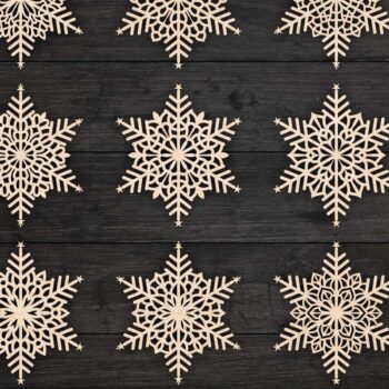Intra απο ξύλο plywood 3mm-4mm πάχος Χριστουγεννιάτικα στολίδια Snowflake 88 Δίασταση 8x8 cm INTRAFABR-78026014 - Image 2