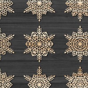 Intra απο ξύλο plywood 3mm-4mm πάχος Χριστουγεννιάτικα στολίδια Snowflake 90 Δίασταση 8x8 cm INTRAFABR-78108501