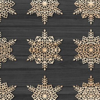 Intra απο ξύλο plywood 3mm-4mm πάχος Χριστουγεννιάτικα στολίδια Snowflake 90 Δίασταση 8x8 cm INTRAFABR-78108501 - Image 1