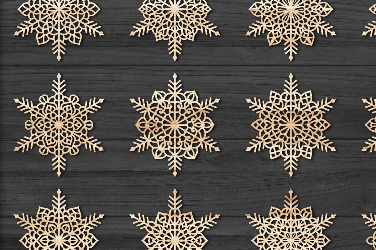 Intra απο ξύλο plywood 3mm-4mm πάχος Χριστουγεννιάτικα στολίδια Snowflake 90 Δίασταση 8x8 cm INTRAFABR-78108501