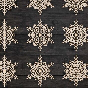 Intra απο ξύλο plywood 3mm-4mm πάχος Χριστουγεννιάτικα στολίδια Snowflake 90 Δίασταση 8x8 cm INTRAFABR-78108501 - Image 2
