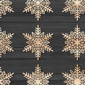 Intra απο ξύλο plywood 3mm-4mm πάχος Χριστουγεννιάτικα στολίδια νιφάδας χιονιού 94 Δίασταση 8x8 cm INTRAFABR-78136803